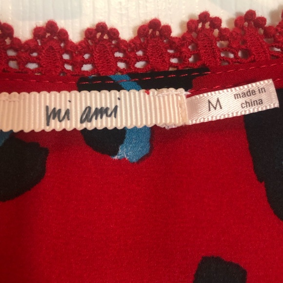 Mi Ami Leopard Print Pullover Lace Trim Long Sleeve Blouse  Size Medium - Picture 4 of 9